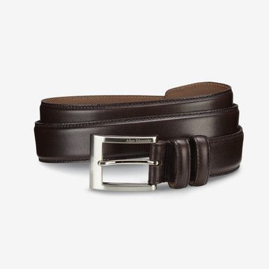 Allen Edmonds Men's Wide Basic Dress Belt in Dark Brown Burnished Calf