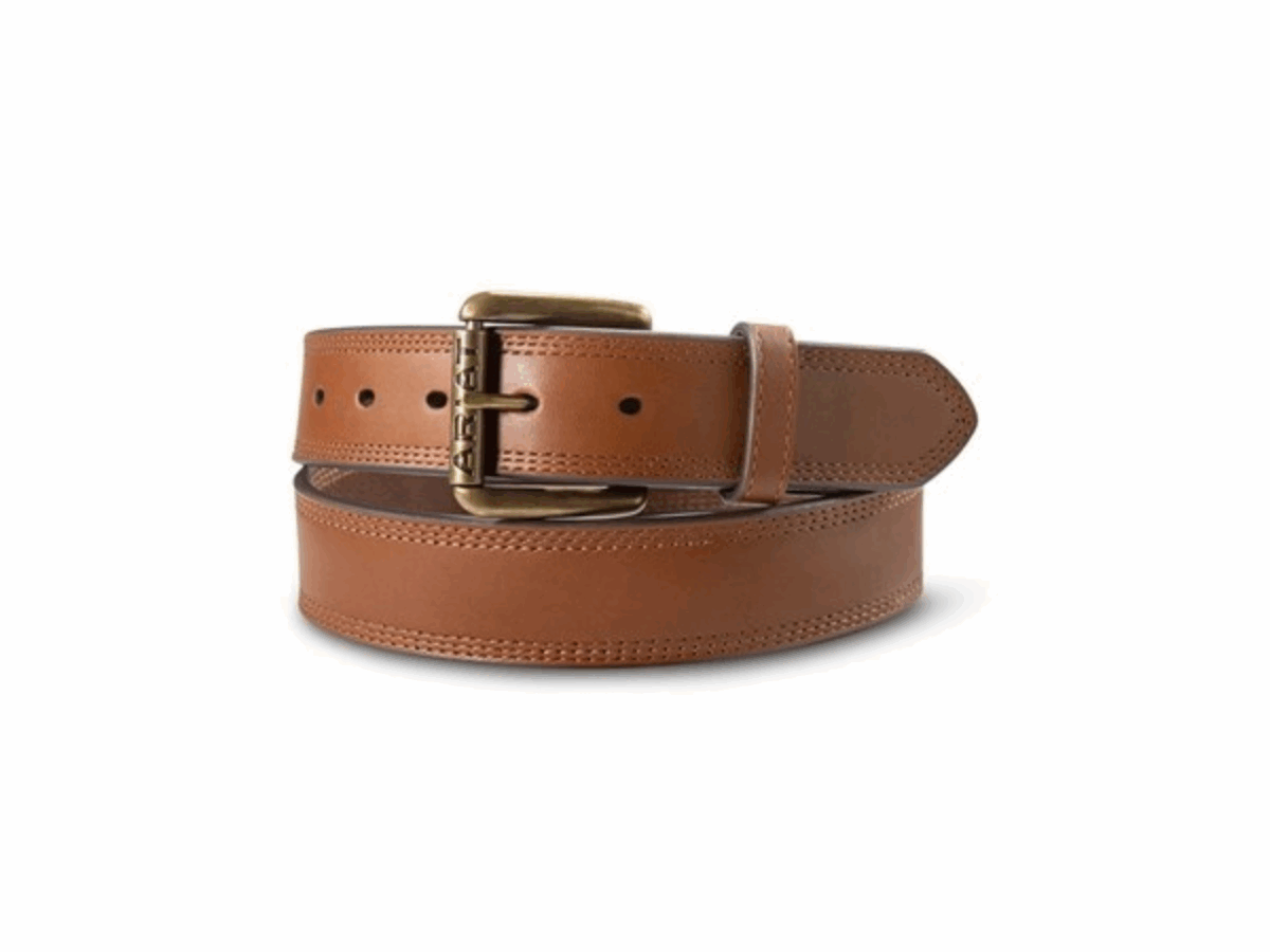 Ariat Work Men's Leather Triple Stitch Tan Belt
