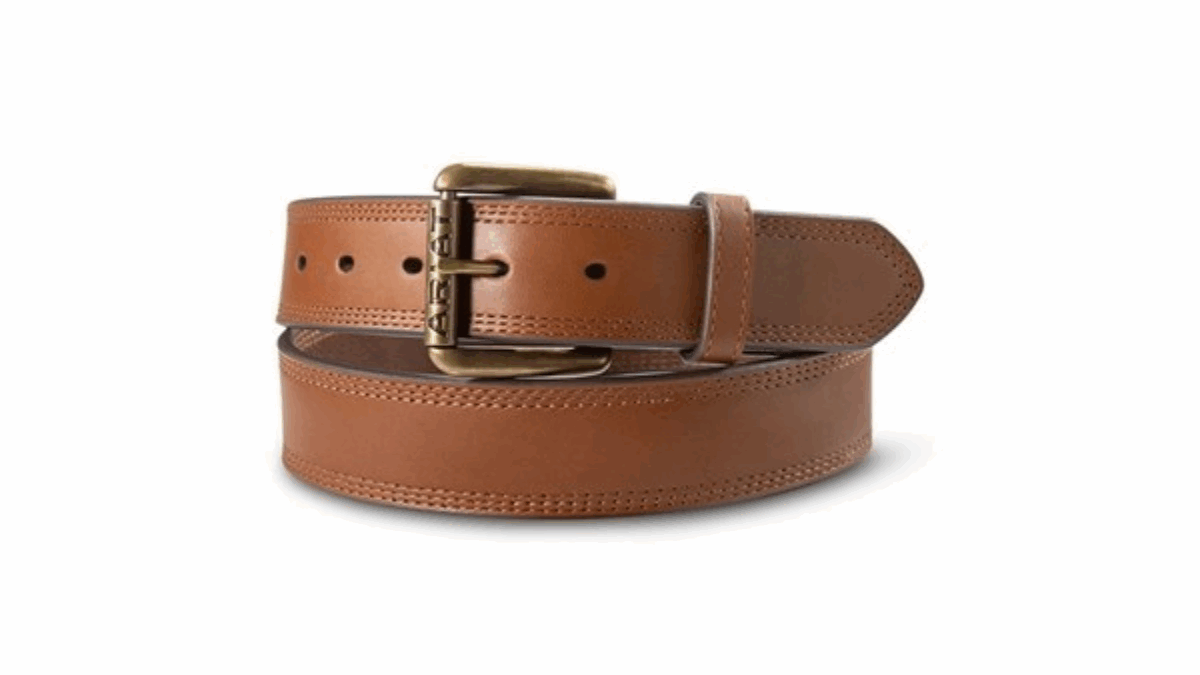 Ariat Work Men's Leather Triple Stitch Tan Belt