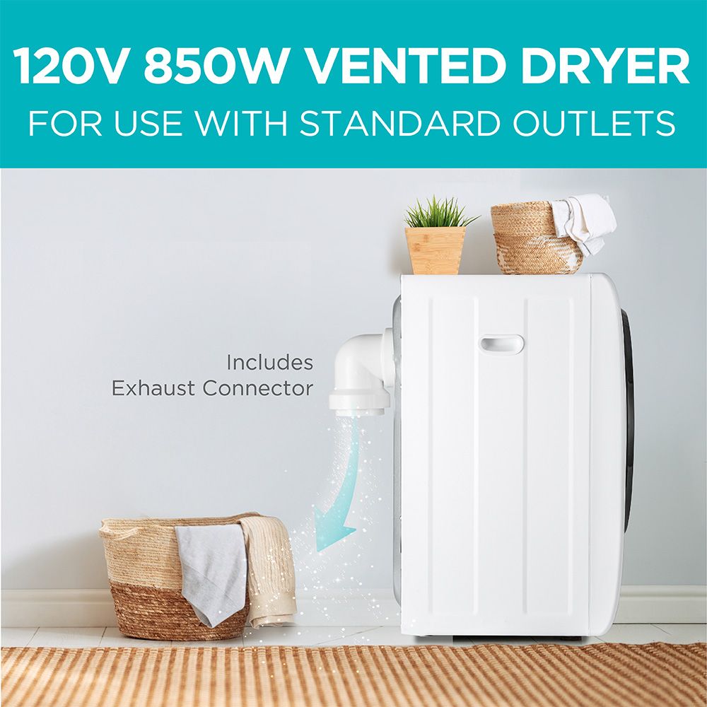 Black+Decker Portable 1.5 cu. ft. Dryer, White