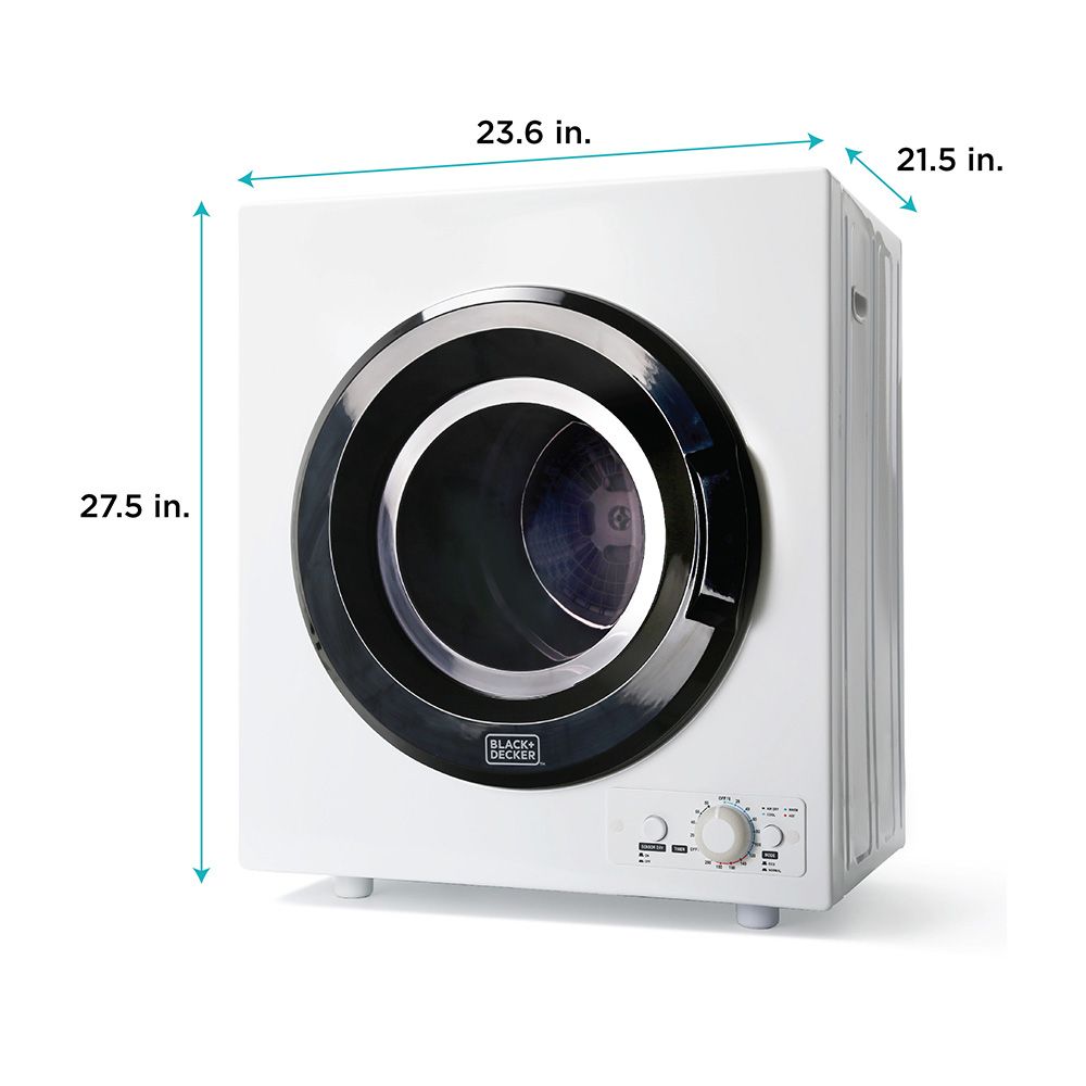 Black+Decker Portable 3.5 cu. ft. Dryer, White