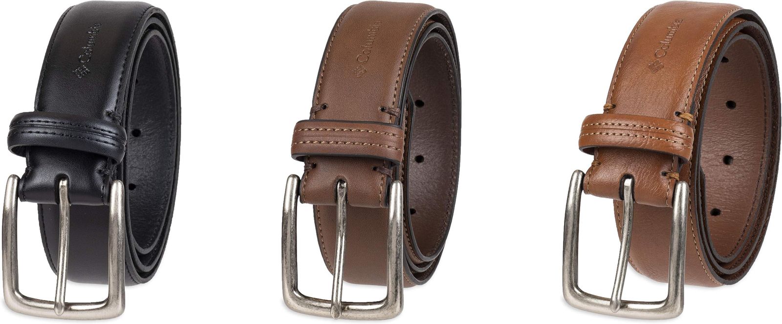Columbia Men's Trinity Logo Belt-Casual Dress with Single Prong Buckle for Jeans Khakis Belts Brown : Medium (34-36)