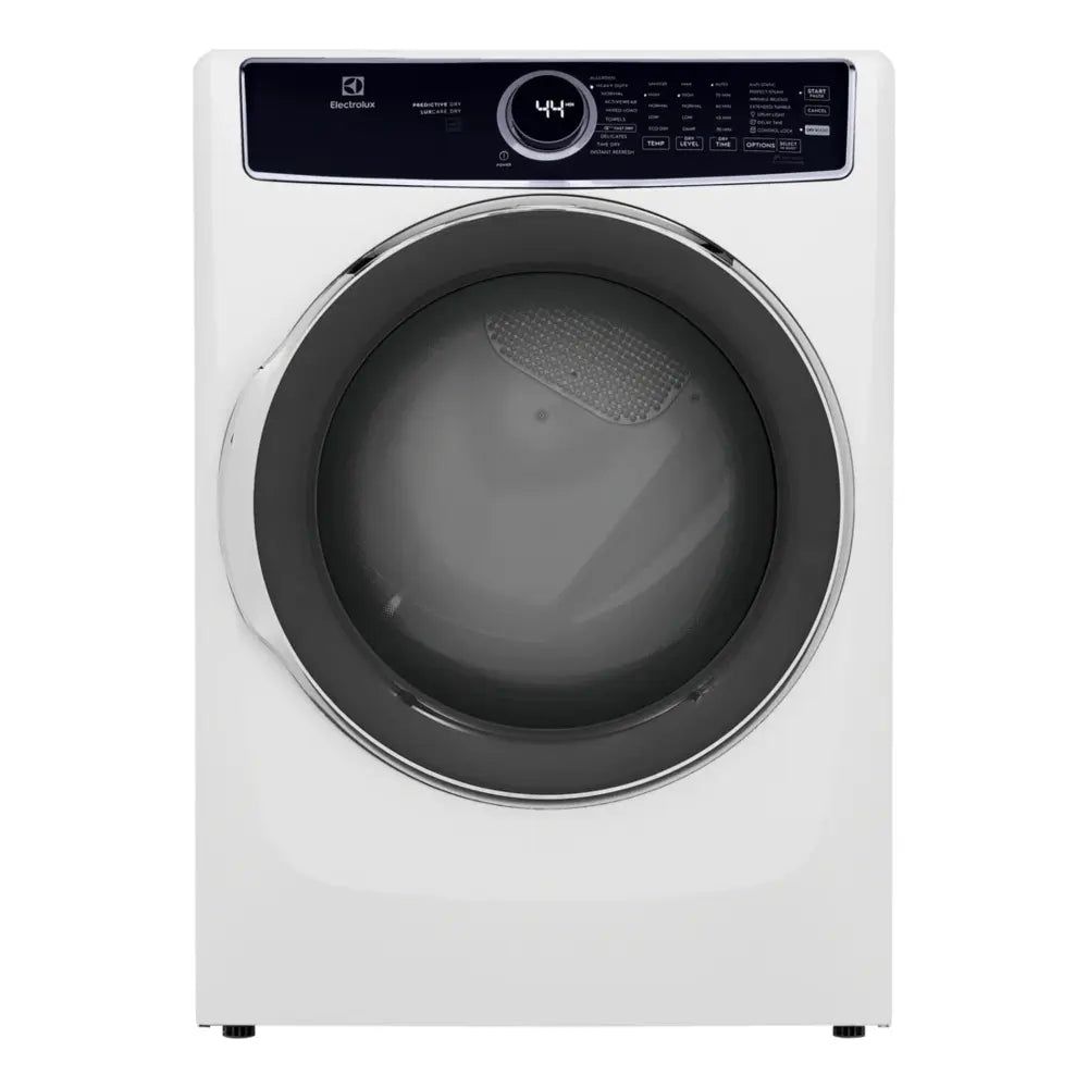 Electrolux ELFE7537AW 500 Series 27 inch Electric Dryer with 8 cu. ft. Capacity, Perfect Steam Option, 15-Minute Fast Dry, Reversible Door, Energy Star  (White)