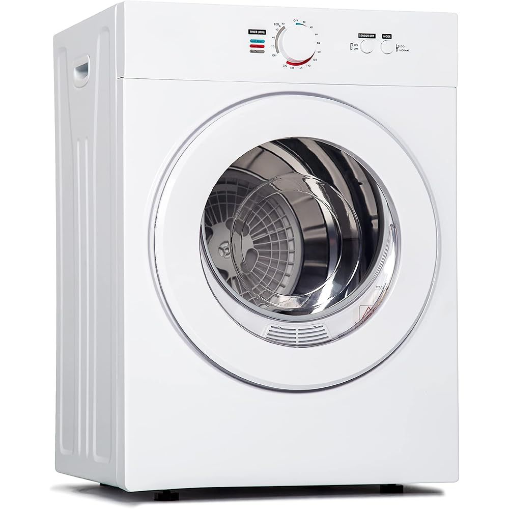 Euhomy Compact Dryer 1.8 cu. ft. Portable Clothes Dryers with Exhaust Duct with Stainless Steel Liner Four Function Small Dryer Machine, Suitable for Apartments, Dorm, RVs, White