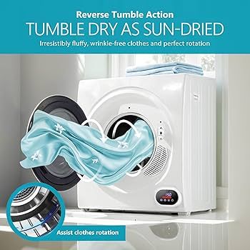 Amazon.com: Euhomy Compact Laundry Dryer, 3.5 cu ft Front Load Stainless  Steel Clothes Dryers With Exhaust Pipe, 1500W, LCD Control Panel  Four-Function Portable Dryer For Apartments, Home, Dorm, White : Appliances