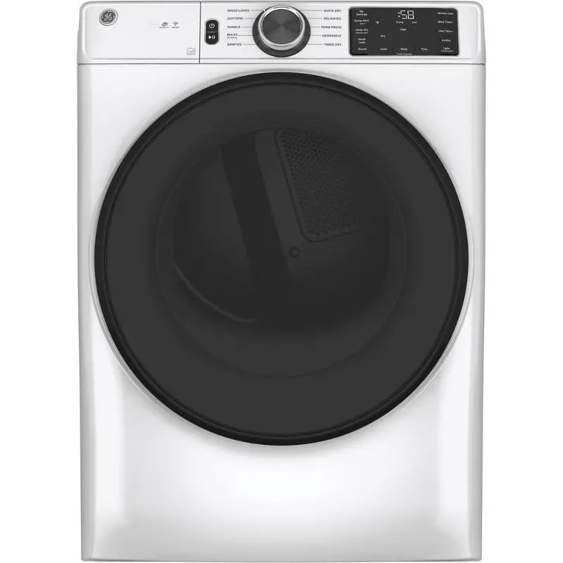 GE 7.8 Cu Ft Smart Front Load Gas Dryer - White