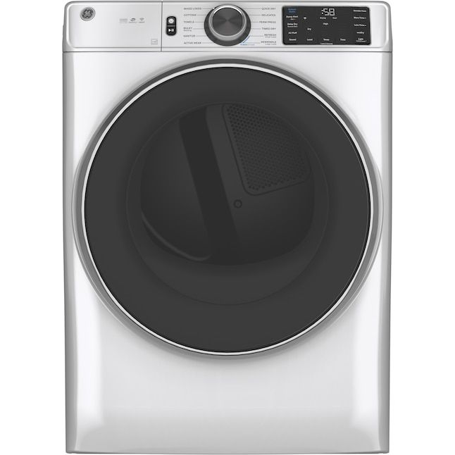 GE GFD65ESSVWW 7.8 Cu. Ft. Capacity Smart Front Load Electric Dryer with Steam and Sanitize Cycle White