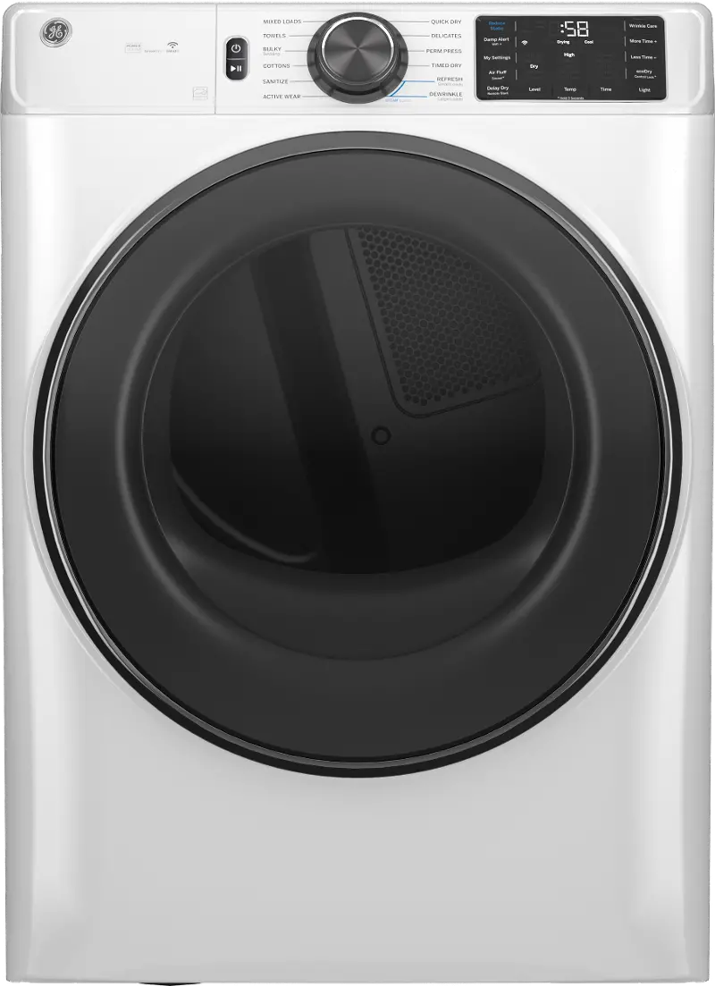 GE 7.8 Cu Ft Smart Gas Dryer - White