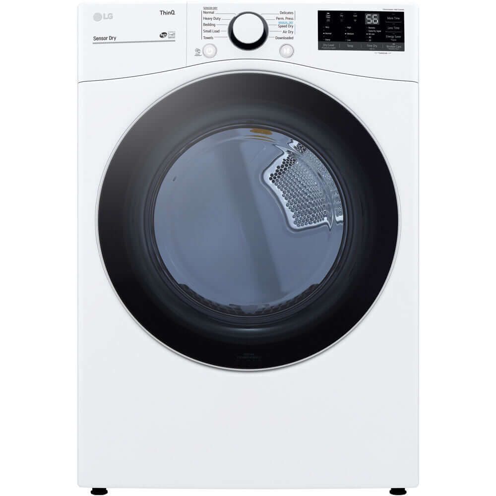 LG 27 in. 7.4-Cu. Ft. Front Load Electric Dryer with Built-In Intelligence in White (DLE3600W)