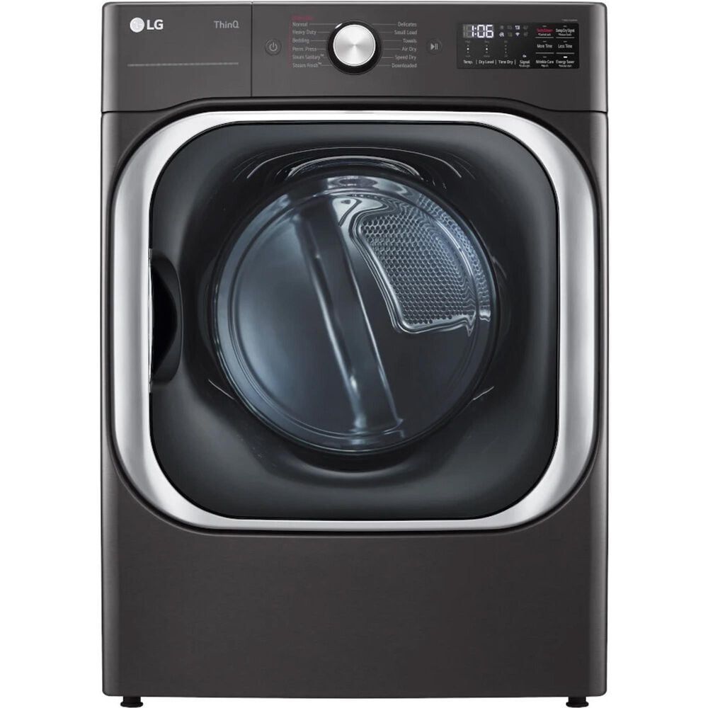 LG 9 Cu. Ft. Smart Wi-Fi Enabled Front Load Electric Dryer with TurboSteam in Black Steel