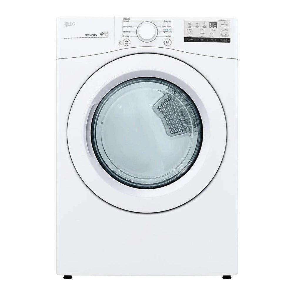 LG DLG3401W 27 inch Front Load Gas Dryer with 7.4 cu. ft. Capacity, Sensor Dry, FlowSense, Energy Star, in White