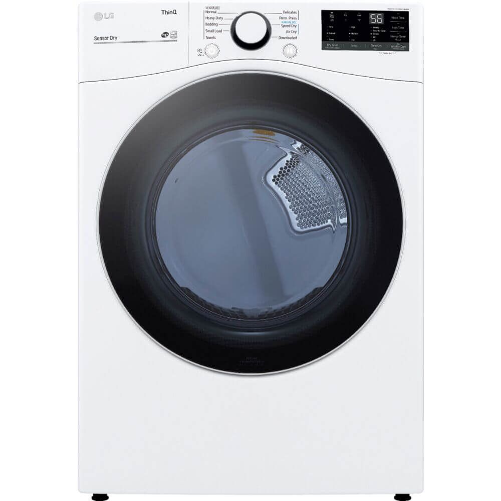 LG 27 in. 7.4-Cu. Ft. Front Load Gas Dryer with Built-In Intelligence in White (DLG3601W)