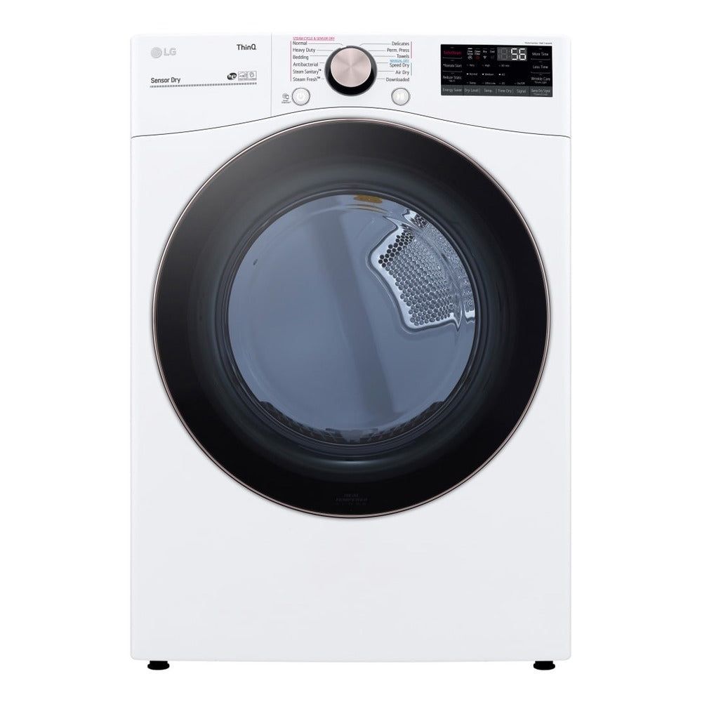LG DLGX4001W 27 inch Front Load Vented Gas Dryer with 7.4 cu. ft. Capacity, Smart Wi-Fi Enabled, 12 Programs, TurboSteam, Energy Star (White)
