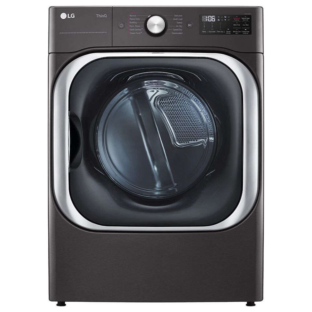 LG 9 Cu. Ft. Smart Wi-Fi Enabled Front Load Gas Dryer with TurboSteam in Black Steel
