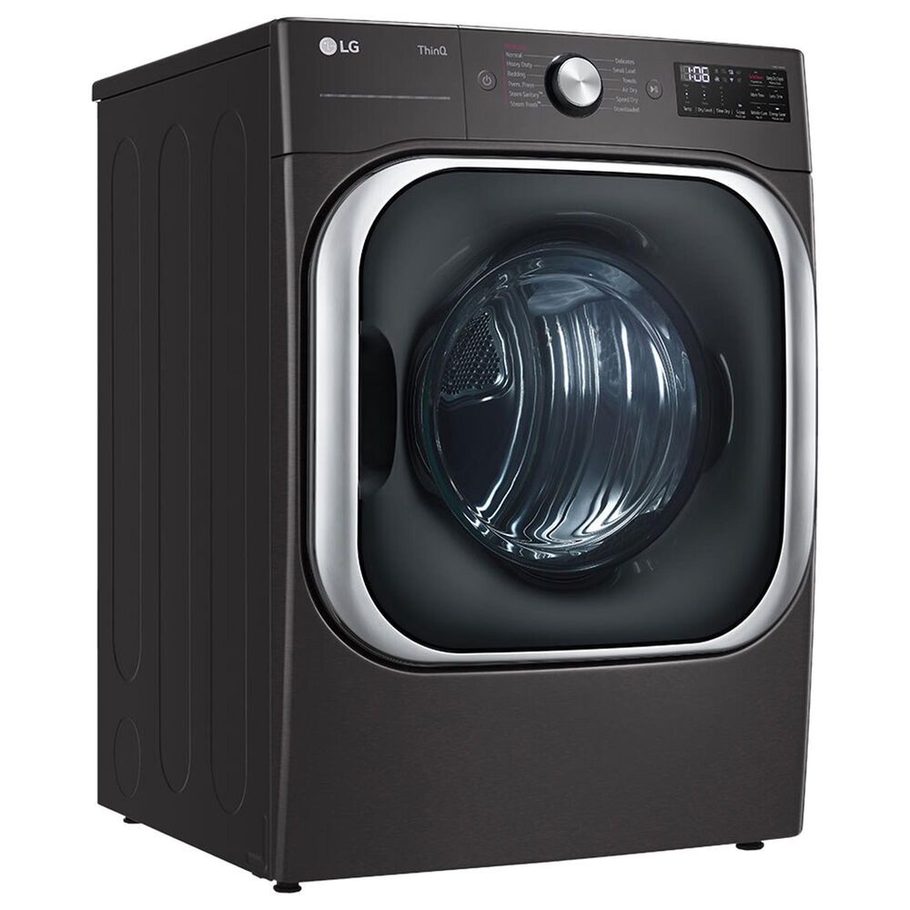 LG 9 Cu. Ft. Smart Wi-Fi Enabled Front Load Gas Dryer with TurboSteam in Black Steel