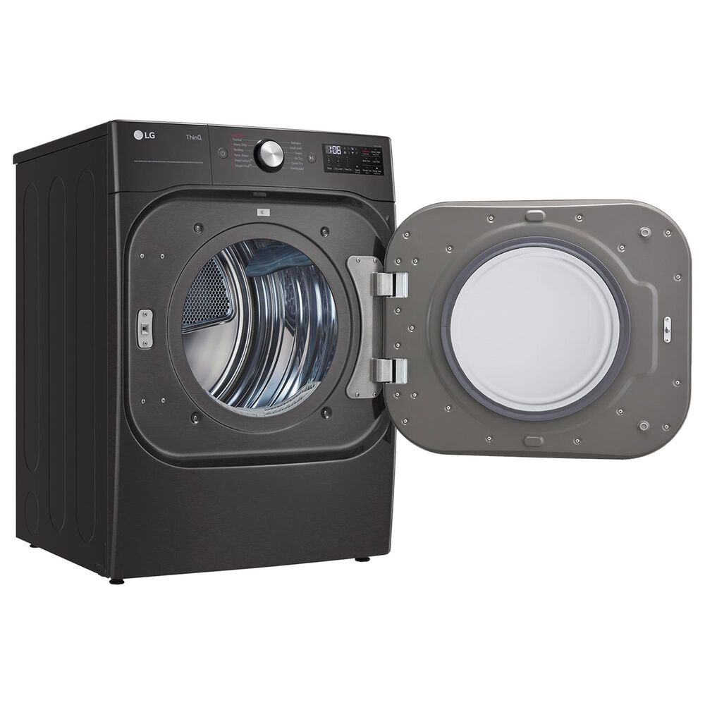 LG 9 Cu. Ft. Smart Wi-Fi Enabled Front Load Gas Dryer with TurboSteam in Black Steel