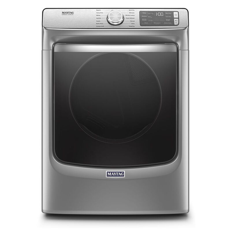 Maytag 27 in. 7.3 cu. ft. Smart Stackable Gas Dryer with Extra Power Button, Industry-Exclusive Extra Moisture Sensor, Sanitize & Steam Cycle - Metallic Slate