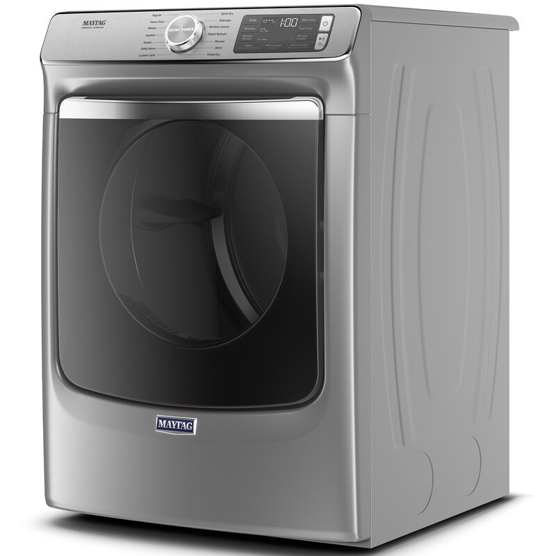 Maytag 27 in. 7.3 cu. ft. Smart Stackable Gas Dryer with Extra Power Button, Industry-Exclusive Extra Moisture Sensor, Sanitize & Steam Cycle - Metallic Slate