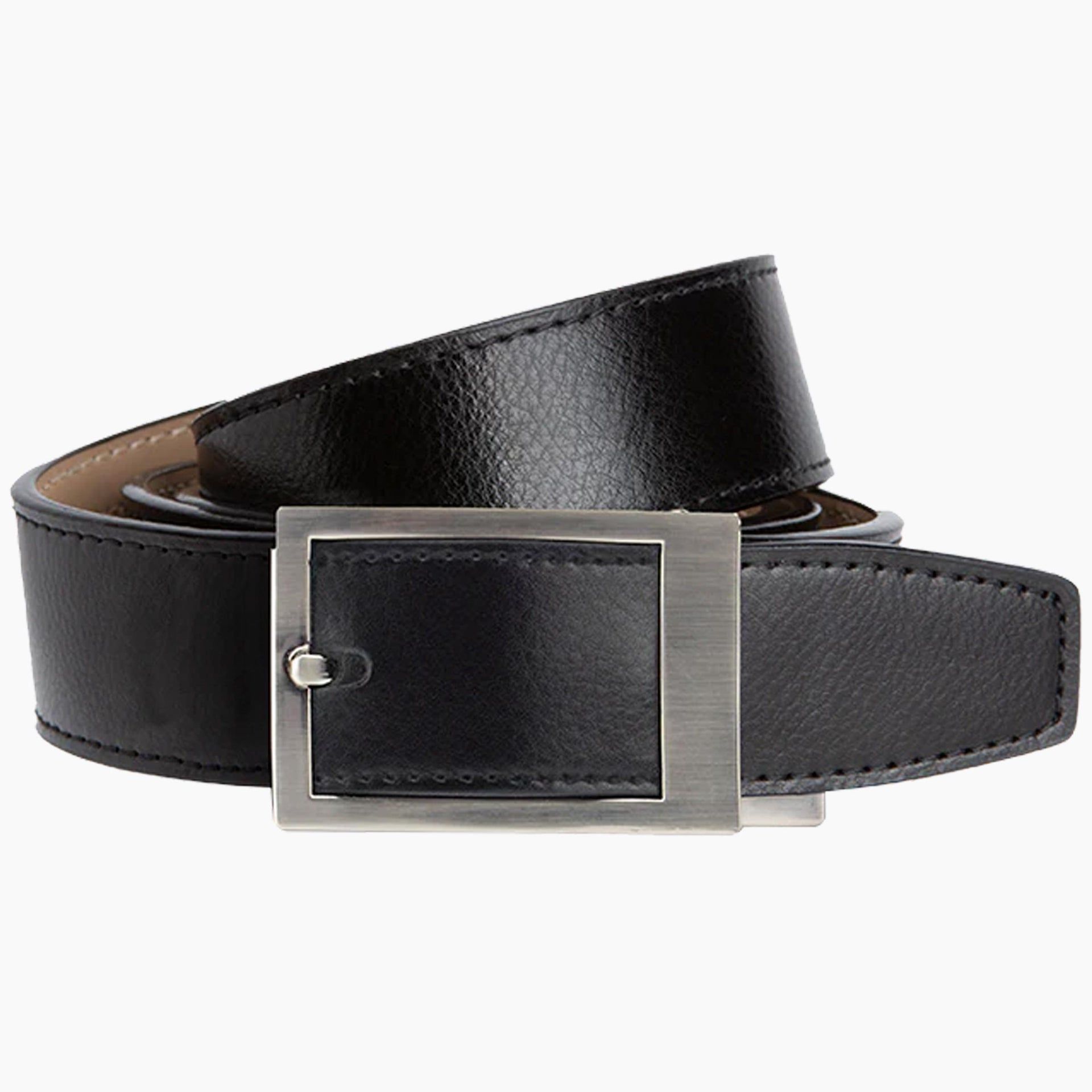 Classic Ebony Dress Ratchet Belt 1 3/8" Strap [35mm] - Black