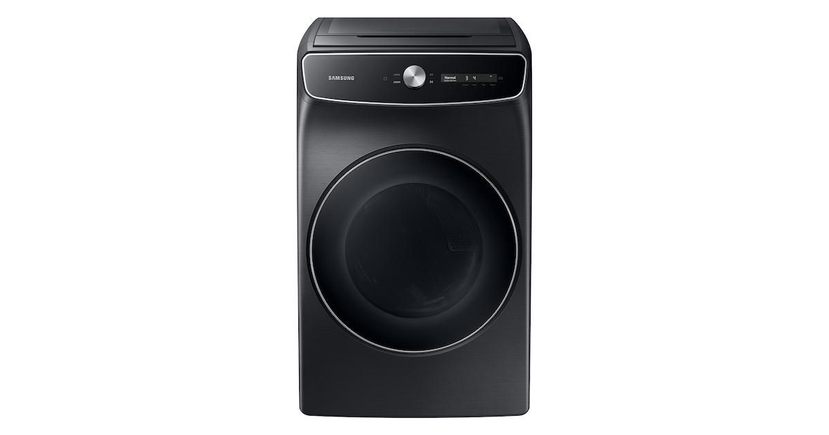 Samsung Appliances 7.5 cu. ft. Smart Dial Gas Dryer with FlexDry™ and Super Speed Dry in Brushed Black DVG60A9900V | Mrs. G Appliances