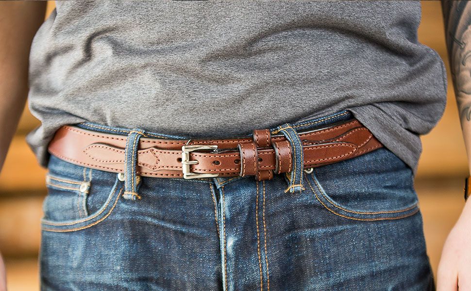 SlideBelts No-Hole Ratchet Belt Detail and Buckle Shot