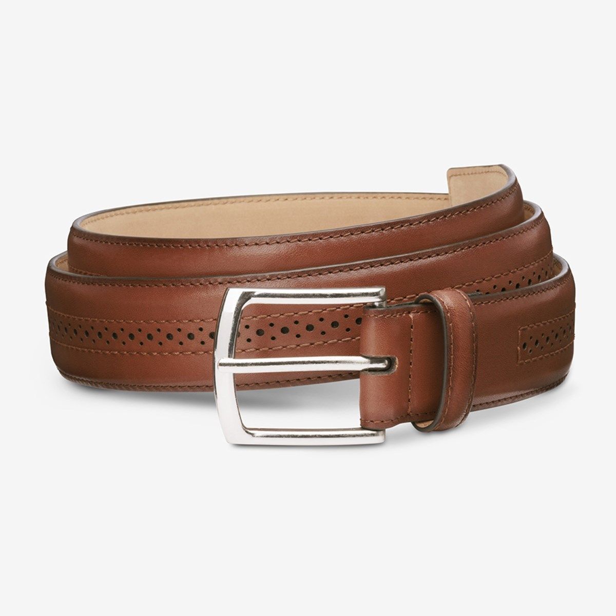 Allen Edmonds Cut-to-Fit Leather Belt - Dark Brown/Chili