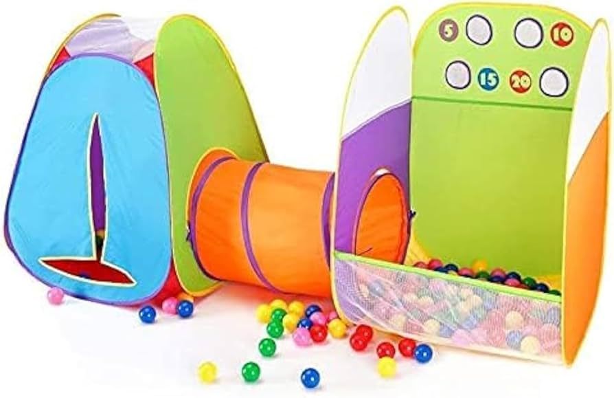 Amazon.com: Alvantor® Kids Tent Play Tent Fun Toss It Game Zone 3-in-1 Pop Up Play Tunnel Indoor Outdoor Great Game & Toy Gift for Children (Include 4 Balls) : Toys & Games