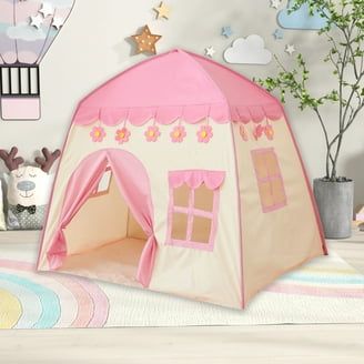 Playhouse Kids Tents Princess Kids Tents Princess Crystal Castle with LED Lights Pink Pop up Tent by Alvantor - Walmart.com