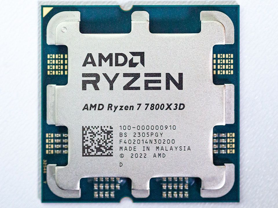 AMD Ryzen 7 7800X3D CPU top view photo (TechPowerUp)