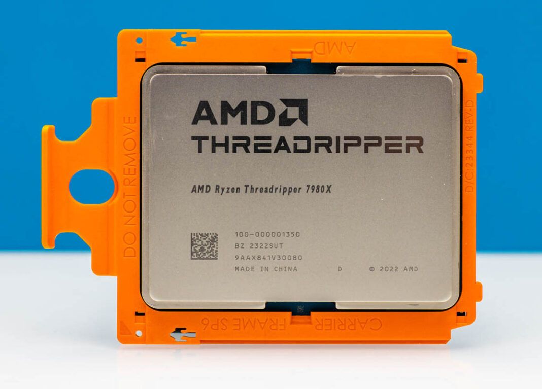 AMD Ryzen Threadripper 7980X (CPU close-up photo)