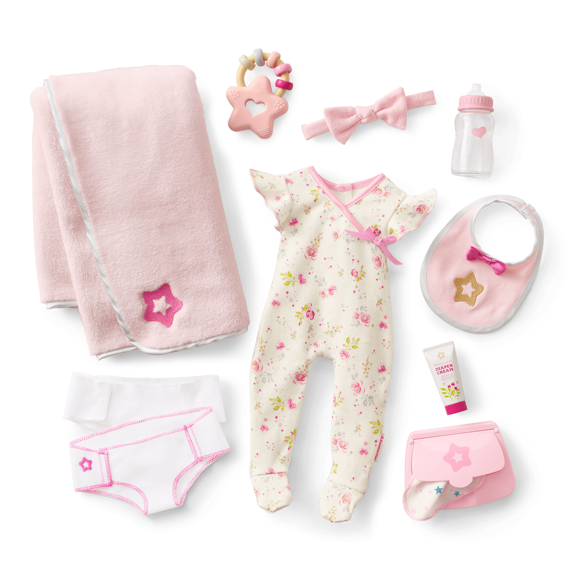 Bitty Baby® Doll #1 with black hair Care & Play Set