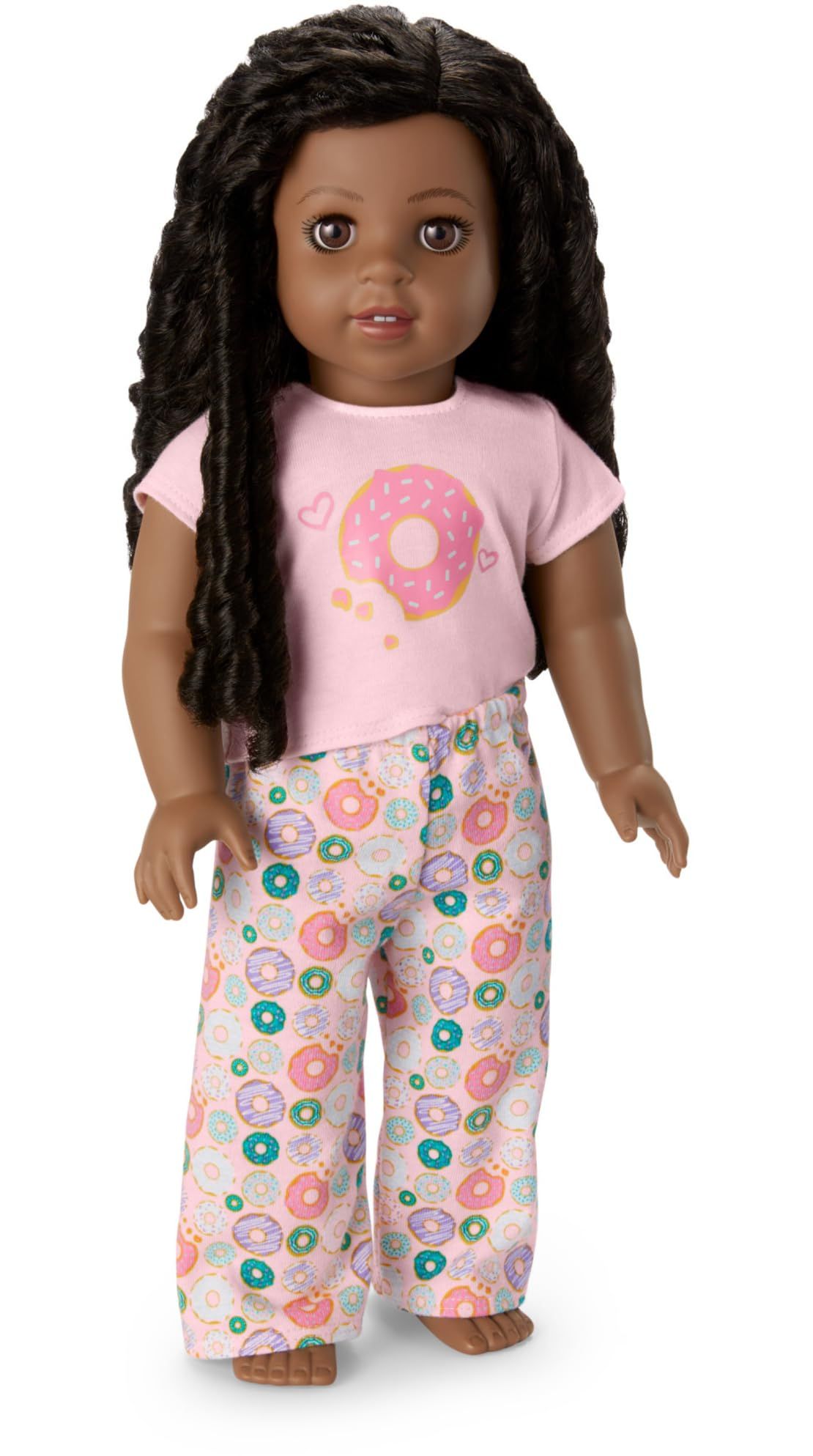 Amazon.com: American Girl, Truly Me 18-inch Doll #123 with Brown Eyes and  Black-Brown Hair, Donut Dream Pajama Sleep Set, Ages 6+ : Toys & Games