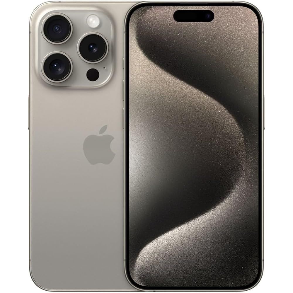 Apple iPhone 15 Pro, US Version, 1TB, Natural Titanium - Unlocked (Renewed Premium)