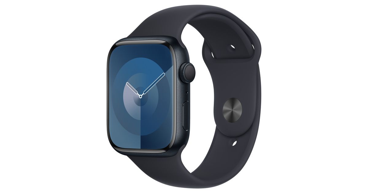 Refurbished Apple Watch Series 9 GPS, 45mm Midnight Aluminum Case with S/M Midnight Sport Band
