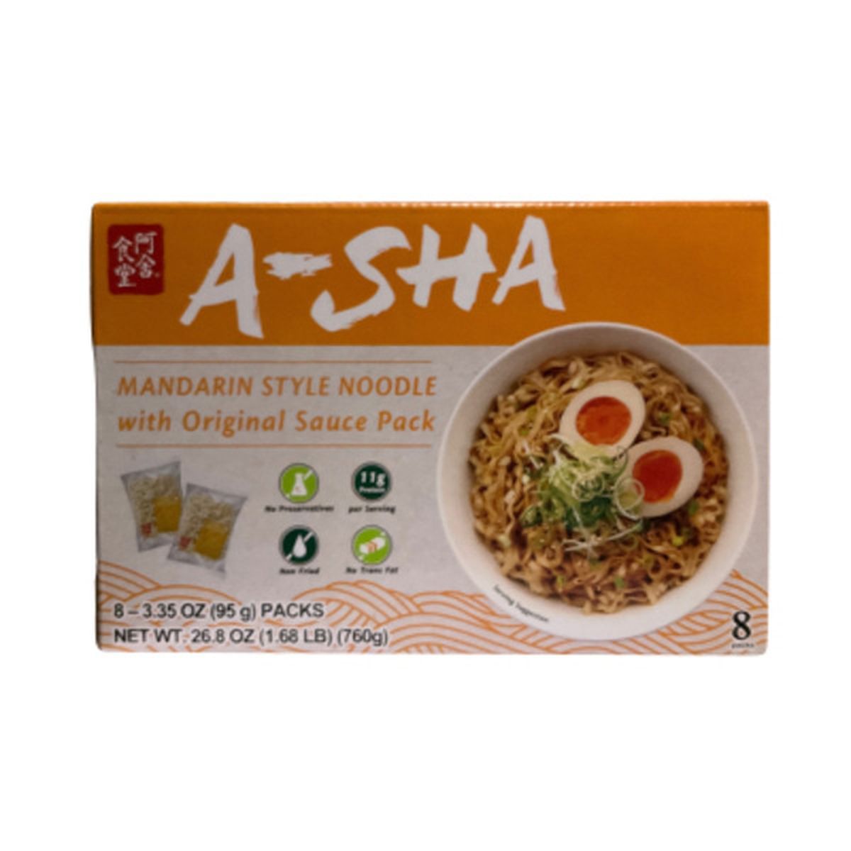 A-Sha Mandarin Medium Noodles (8 ct) product photo