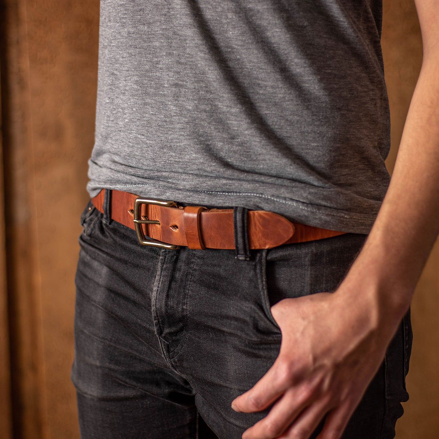 Ashland Leather English Tan Dublin Belt Hero Shot