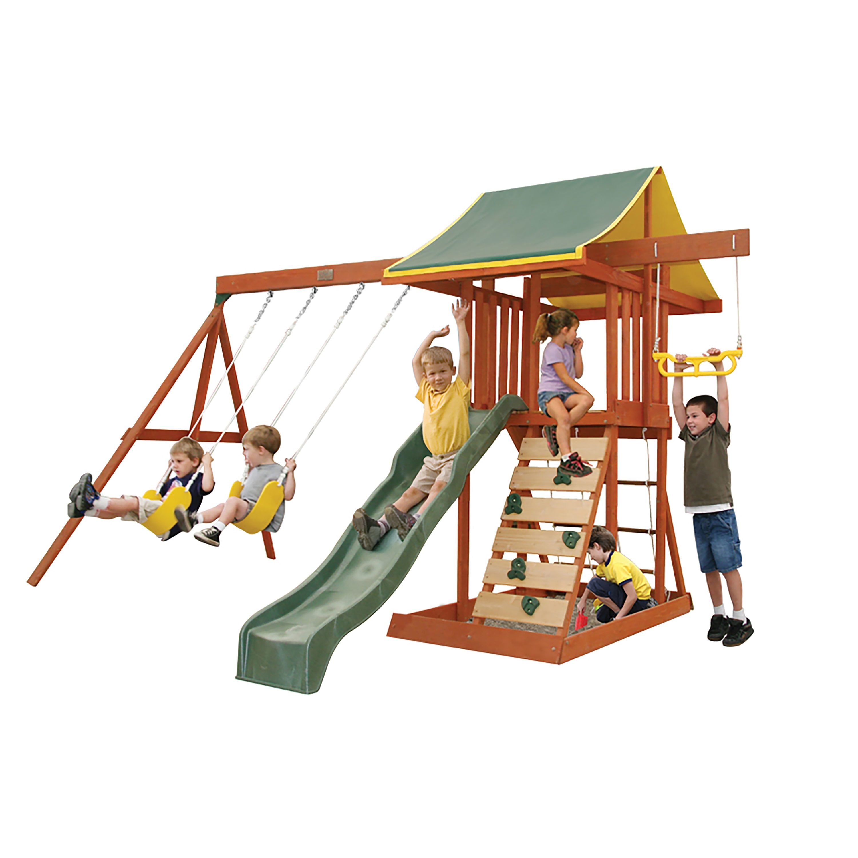 KidKraft Meadowvale II Wooden Swing Set Residential Wood Playset at Lowes.com
