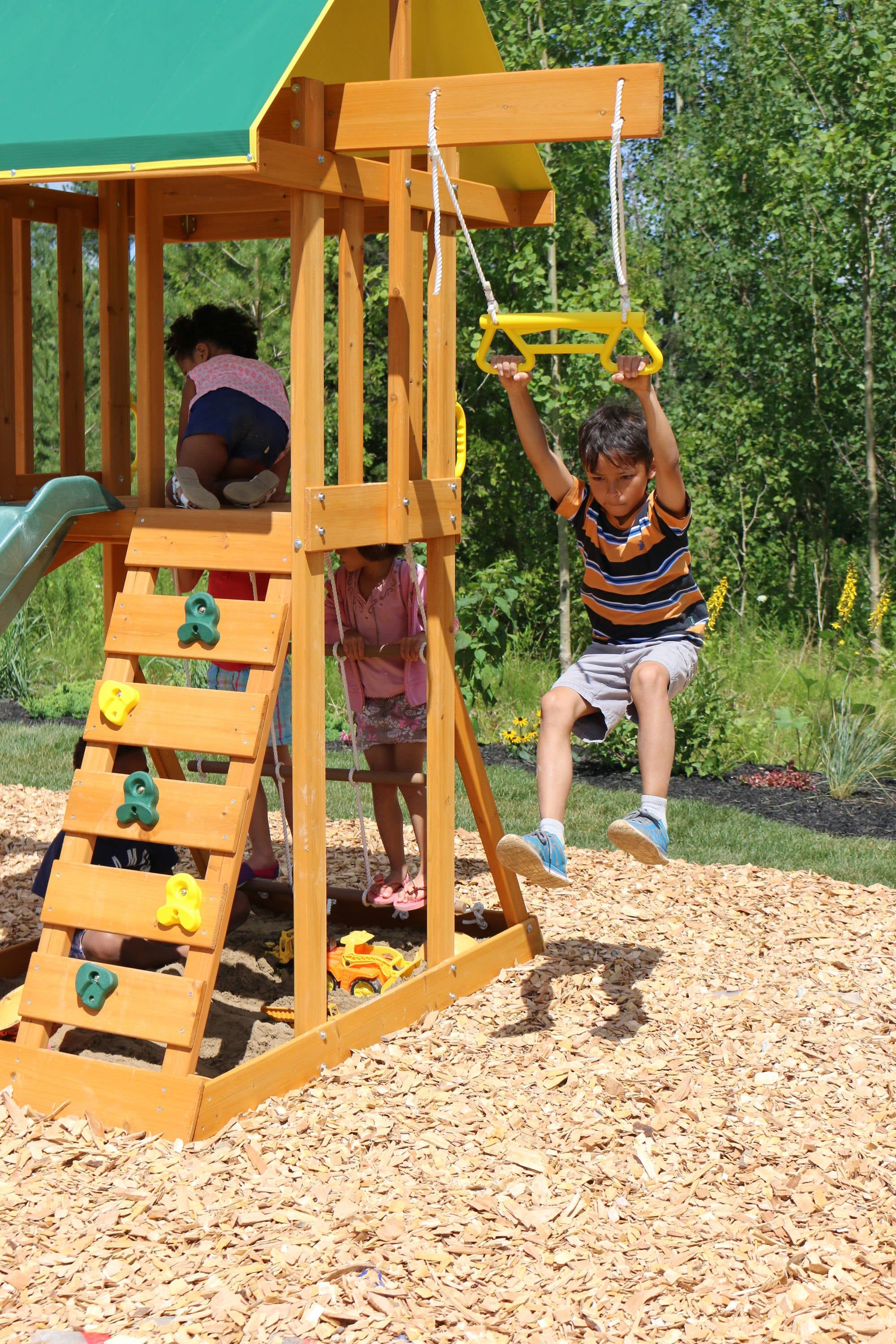 KidKraft Meadowvale II Wooden Swing Set Residential Wood Playset at  Lowes.com