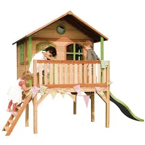Axi sophie maison enfant avec toboggan vert clair aire de jeux pour l...