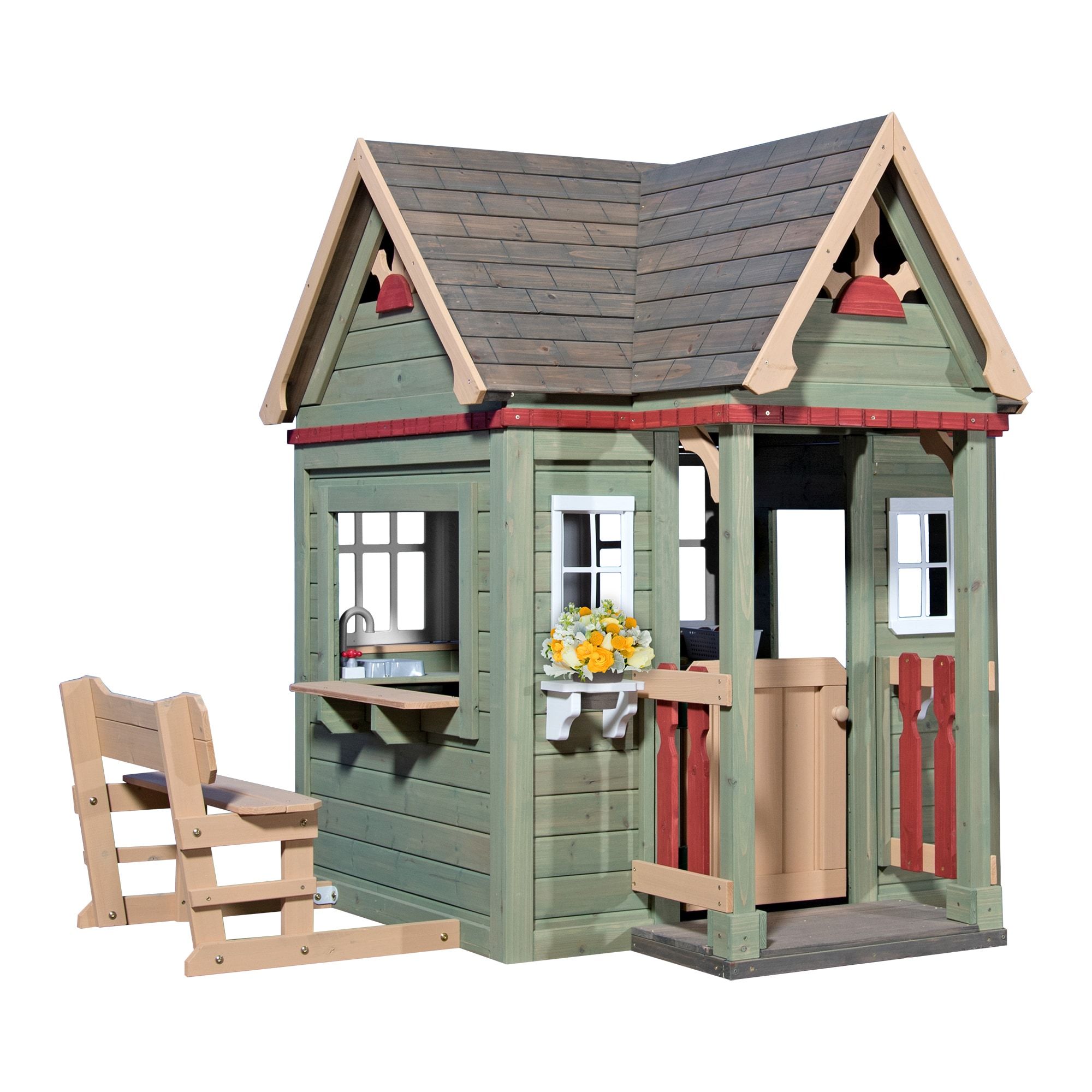 Backyard Discovery Victorian Inn Outdoor Wood Playhouse at Lowes.com
