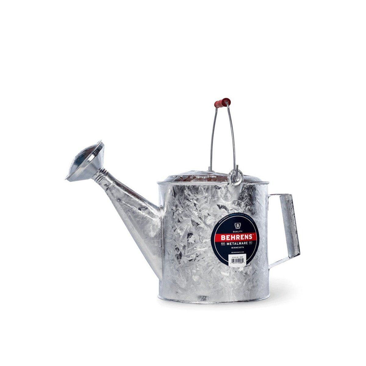 Behrens - 1.5 Gallon Hot Dipped Steel Watering Can with Red Wood Handle