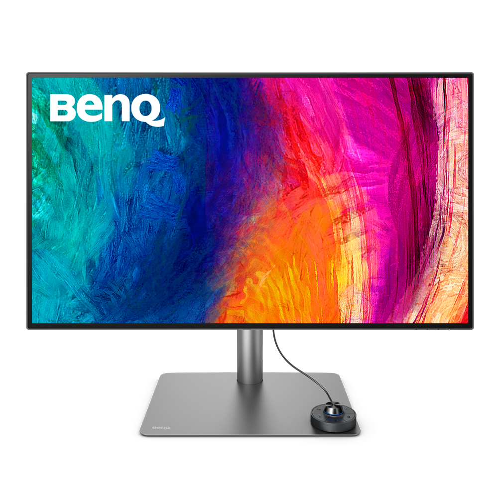BenQ PD3220U front view (with Hotkey Puck) – transparent PNG