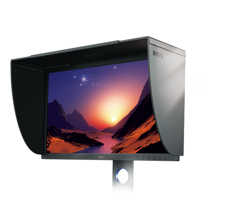 BenQ SW271C official front shot with shading hood