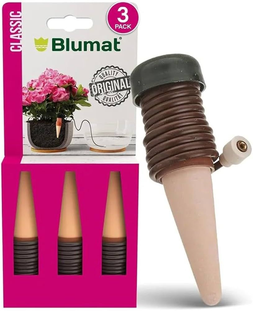 Amazon.com: Blumat Classic Self-Watering Stakes - Prevents Overwatering and  Underwatering for Healthy Growth While You are Away - Ideal for Indoor  Plant Watering, 3 Pack, wo Adapter : Patio, Lawn & Garden