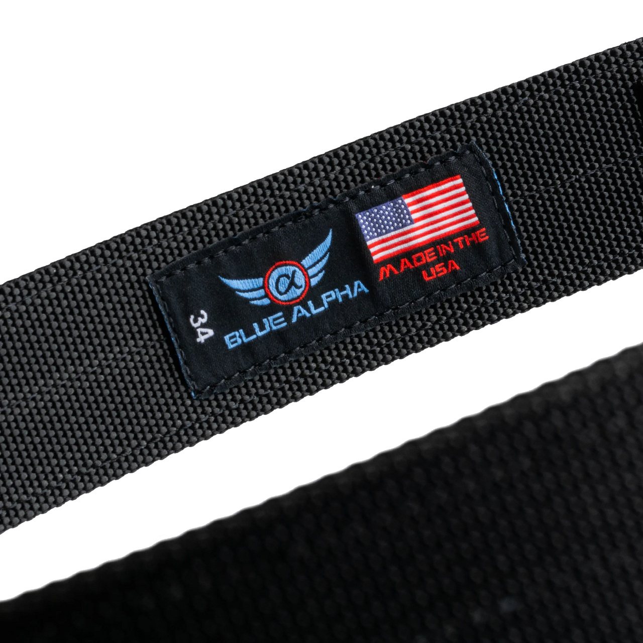 Blue Alpha Low Profile EDC Belt - Black Studio Shot