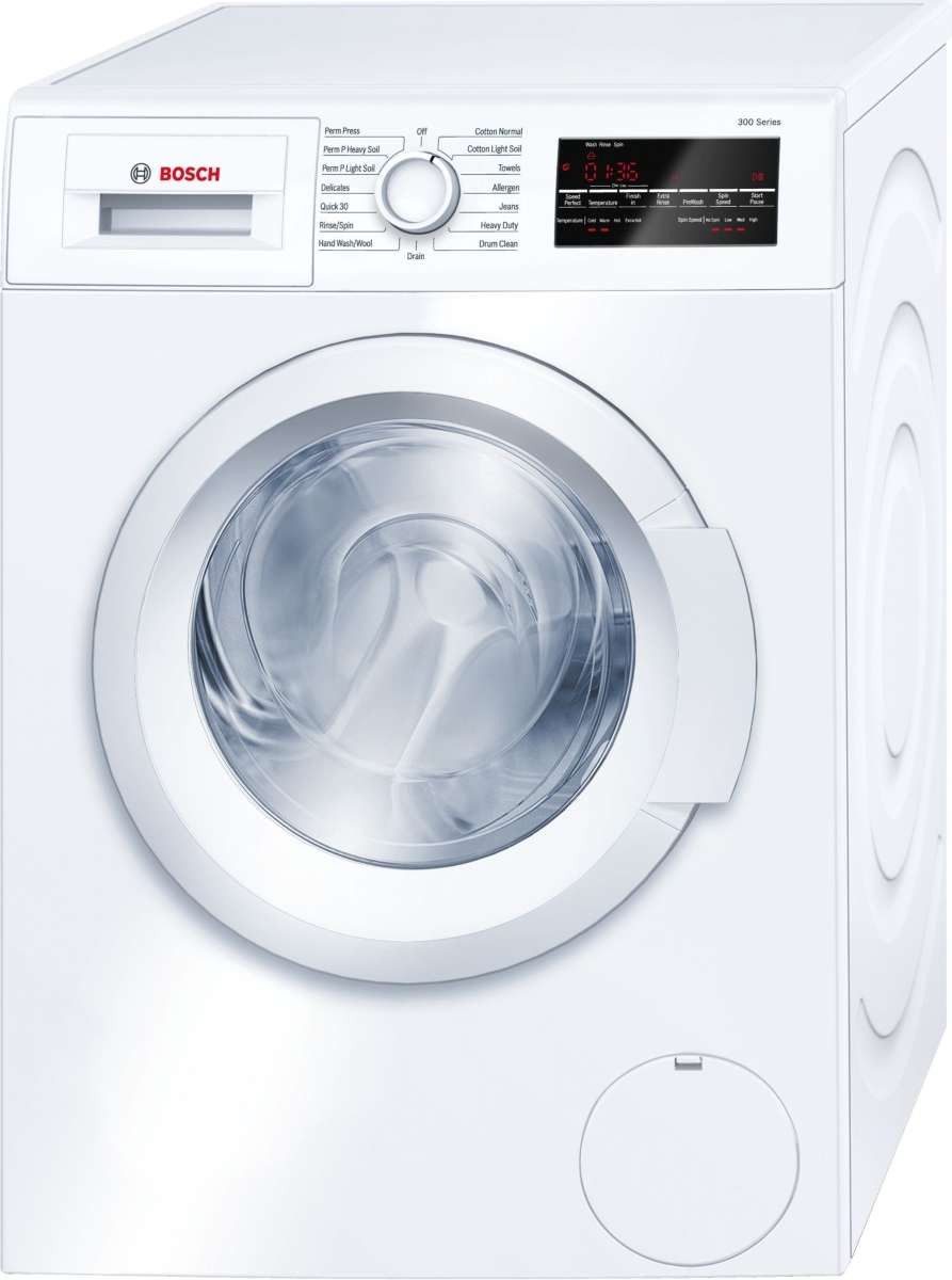 "Bosch WAT28400UC 300 Series 24" Compact Washer - White"