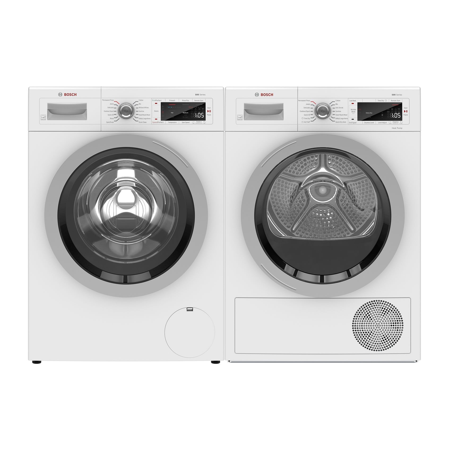 Bosch 500 Series 2.2-cu ft High Efficiency Stackable Smart Front-Load Washer  (White) ENERGY STAR at Lowes.com