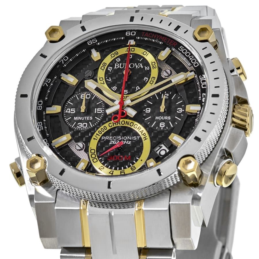 Bulova Precisionist Black Chronograph Dial Stainless Steel Men's Watch 98B228