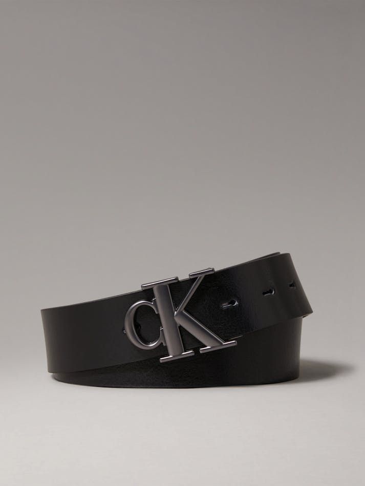 Monogram Plaque Buckle Logo Belt