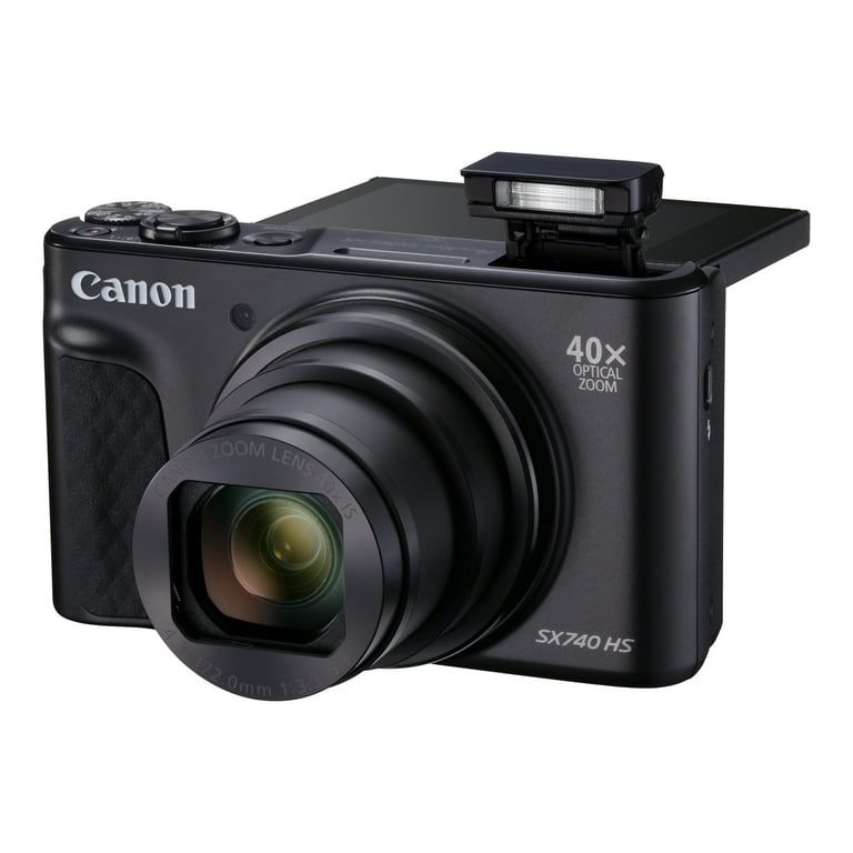 Canon PowerShot SX740 HS Digital Camera, 20.3 Megapixel CMOS Sensor, 40x Optical Zoom, 4K Video, Compact, Black